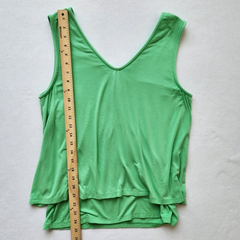 Kettlewell Colours Sleeveless Layered V-Neck Lime Green Tank Top Casual Spring - Picture 8 of 8